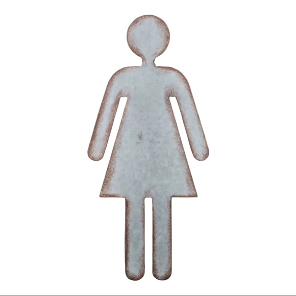 Accents Rustic Modern Farmhouse Women Galvanized Metal Bathroom Sign